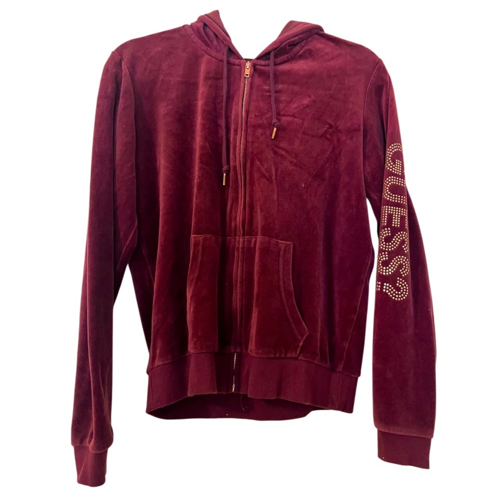 GUESS Velour Tracksuit Zip-Up Sweatshirt🍇